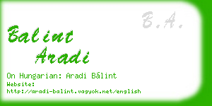balint aradi business card