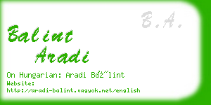 balint aradi business card